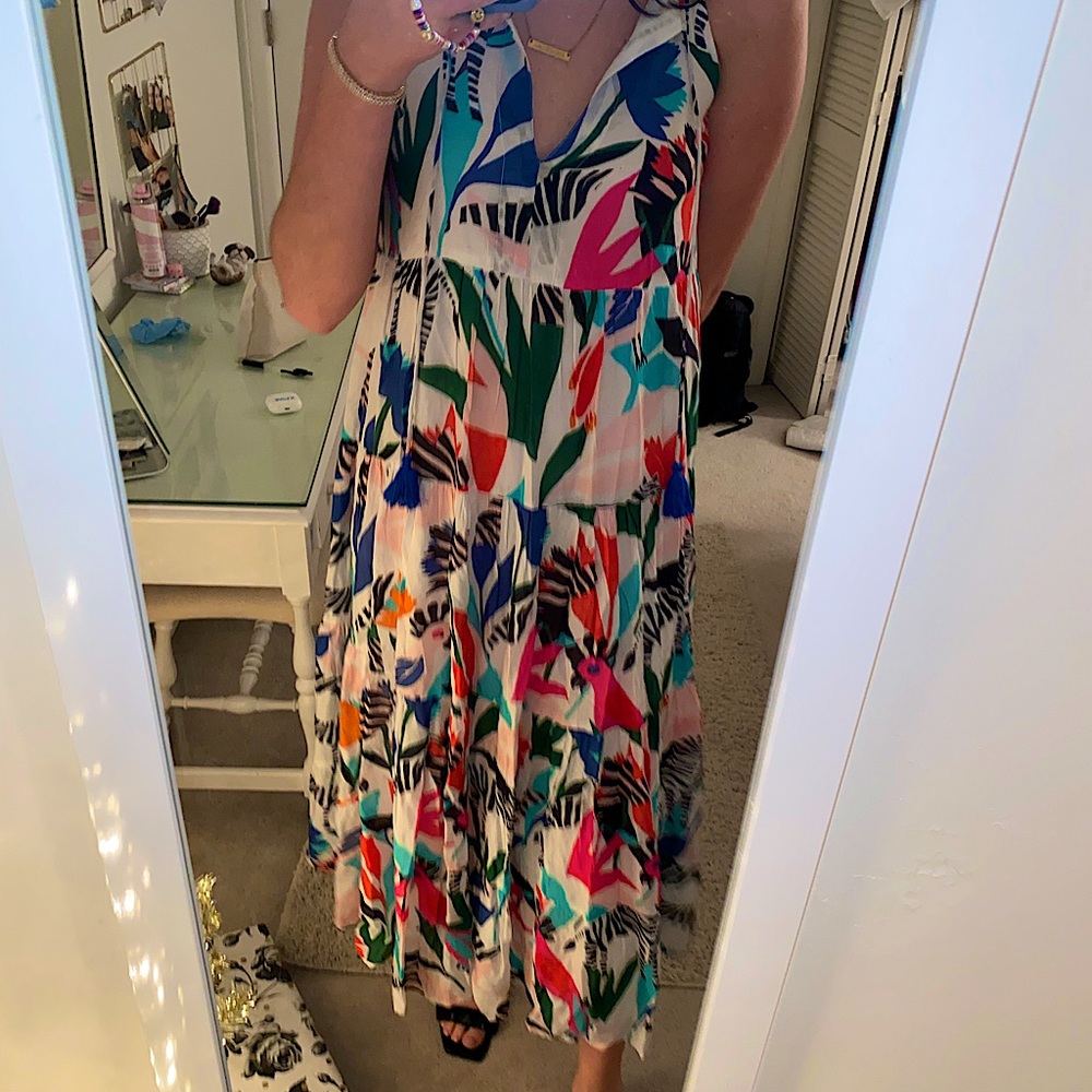 OLIPHANT LONG TIERED TROPICAL TASSEL DRESS 💕 BRAND NEW WITH TAGS
